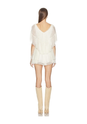 LOBA Ziva Tiered Mini Dress in Ivory. Size XS. Also in XXS, S, M, L, XL.