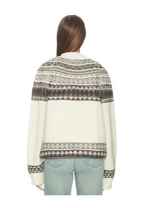 Monse Fold-Up Fair Isle Cardigan in Ivory. Size S. Also in M.