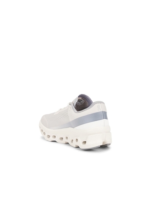On Cloudmonster 1 in White. Size 10.5. Also in 7, 7.5, 8, 8.5, 9, 9.5, 10, 11, 11.5, 12, 13.
