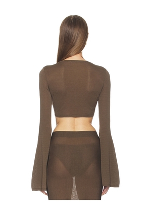 Lovers and Friends Paisleigh Knit Tie Top in Brown. Size L. Also in XS, XXS, S, M, XL.