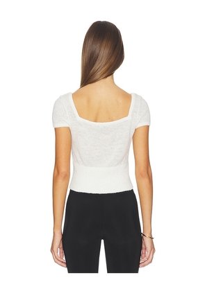 MAJORELLE Denise Short Sleeve Sweater in Ivory. Size L. Also in XS, XXS, S, M, XL.