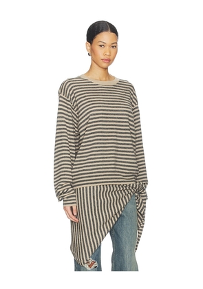 LIONESS Olsen Knit in Tan,Dark Grey. Size L. Also in S, XS, M.