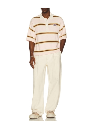 Nahmias Knit Striped Polo in Pink. Size M. Also in S, L, XL/1X, XXL/2X.
