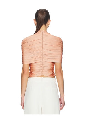 Lapointe Mock Neck Ruched Top in Rose. Size L. Also in XS.