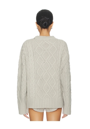LIONESS Liaison Cable Knit Pullover in Grey. Size S. Also in XXS, XS, M, L.