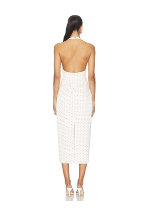 MORE TO COME Zaia Halter Midi Dress in Cream. Size XS. Also in M.