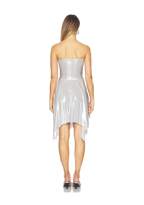 Norma Kamali Convertible Dress in Metallic Silver. Size M. Also in L.