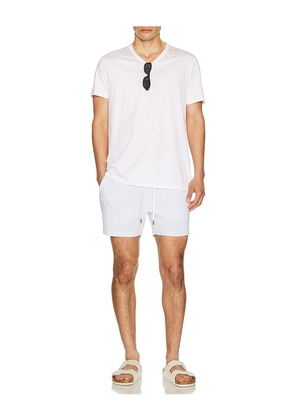 onia Charles 5 Swim Trunk in Blue. Size L. Also in S, M, XL/1X.