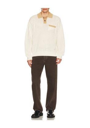 Obey Jasper Polo Sweater in Cream. Size L. Also in S, M, XL/1X.