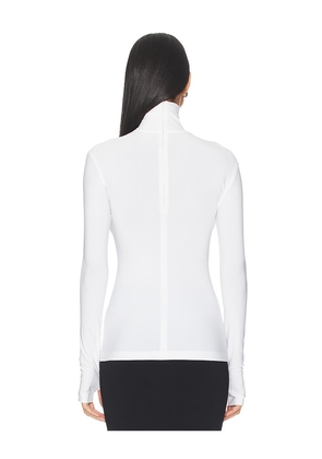 Norma Kamali Slim Fit Long Sleeve Turtle Top in White. Size L. Also in S, M.