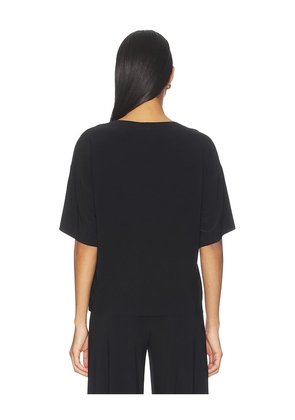 Norma Kamali x Lifestyle Short Sleeve Boxy Tee in Black. Size L. Also in XS, XXS, S, M, XL.