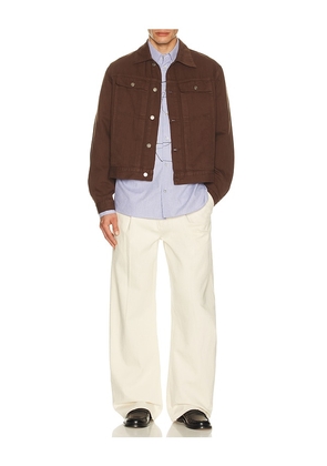 Le17Septembre Denim Trucker Jacket in Brown. Size 46. Also in 48, 52.