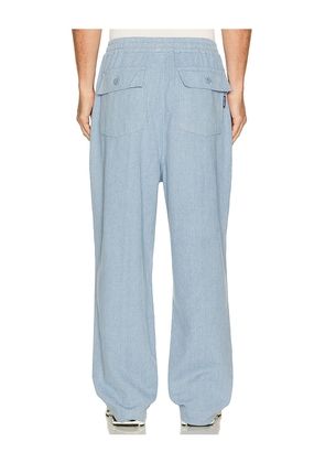 KAPPY DESIGN Fatigue Stripe Denim Pants in Blue.