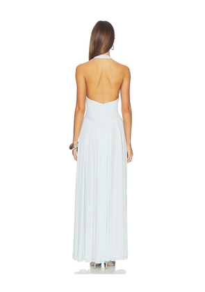 MISHA The Opelia Jersey Maxi Dress in Baby Blue. Size XS. Also in S, M.