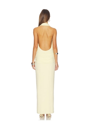 MISHA The Cabana Cupro Dress in Lemon. Size S. Also in L.