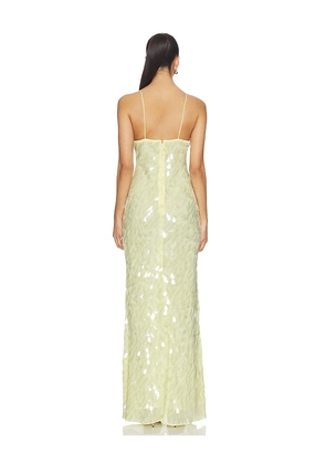 MISHA The Sapphire Sequin Dress in Lemon. Size L. Also in XS, S, M, XL.
