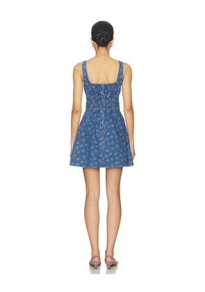 MINKPINK Neve Denim Mini Dress in Blue. Size L. Also in S, XS, M, XL.