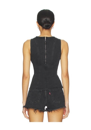 LEVI'S Leighton Peplum Top in Black. Size S. Also in XS, M, L, XL.