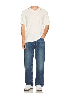 Marine Layer Greyson Sweater Polo in White. Size S. Also in M, XL/1X.