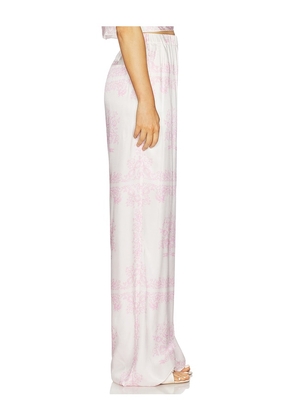 LoveShackFancy Helia Pant in White,Pink. Size L. Also in S, XXS, XS, M, XL.