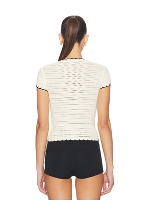 MAJORELLE Maev Short Sleeve Top in Ivory. Size L. Also in XS, XXS, S, M, XL.