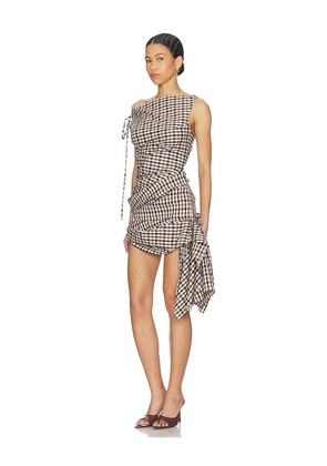 LADO BOKUCHAVA Twirl Dress in Brown. Size M. Also in XS, L.