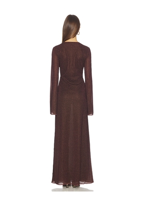 Oseree Lumiere O Long Caftan in Chocolate. Size M. Also in S.