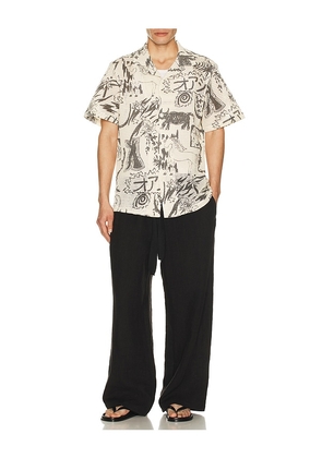 OAS Gensou Cuba Shirt in Cream. Size L. Also in M, XL/1X.