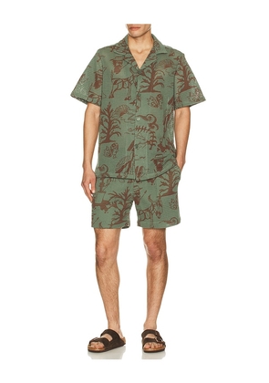 OAS Poplan Cuba Shirt in Green. Size L. Also in S, M, XL/1X.