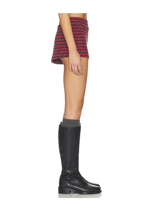 LIONESS Housewife Knit Short in Red,Black. Size L. Also in S, XXS, XS, M, XL.