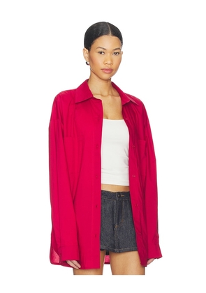 LIONESS Clarity Shirt in Red. Size L. Also in M, S, XS, XXS.