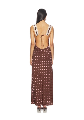 LSPACE Eyes On You Maxi Dress in Brown. Size L. Also in S, XS, M, XL.