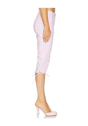 LoveShackFancy Elarose Pant in Pink. Size 0. Also in 4, 2, 6, 8, 10, 12.