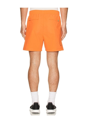 Malbon Performance Poly Tech Short in Orange. Size L. Also in S, M.