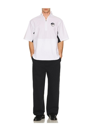 Malbon Pine Windshirt in White. Size L. Also in S, XL/1X.