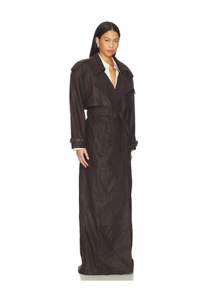 MANOKHI Mireia Trench Coat in Brown. Size 34. Also in 38.