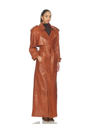 MANOKHI Mireia Trench Coat in Brown. Size 34. Also in 36, 38.