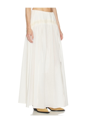 LOBA Cecilia Pickup Maxi Skirt in Ivory. Size XXS. Also in XS, S, M.
