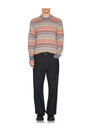 Marine Layer Reed Jacquard Sweater in Blue. Size L. Also in M, XL/1X.