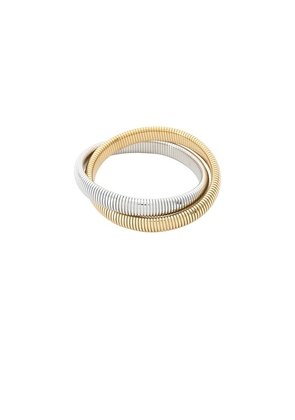 Luv AJ The Two Tone Flex Snake Chain Bracelet in Metallic Gold,Metallic Silver.