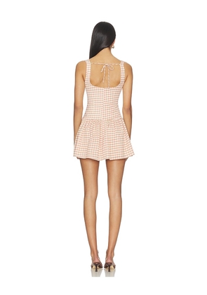MORE TO COME Alore Mini Dress in Brown,Pink. Size L. Also in XXS, XS, S, M, XL.