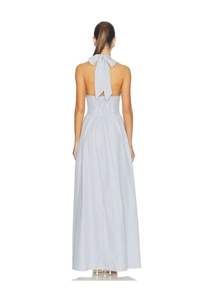 MORE TO COME Leeaster Halter Maxi Dress in Blue. Size L. Also in XXS, XS, S, M.