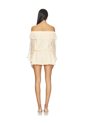 MORE TO COME Libbie Off Shoulder Mini Dress in Cream. Size L. Also in XXS, XS, S.