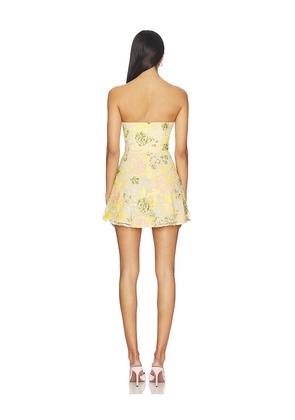 MAJORELLE Maizie Mini Dress in Yellow,Pink. Size L. Also in S, M, XL.