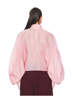 LA FUORI Petal Pink Tie-up Top in Pink. Size L. Also in XS, S, M, XL.