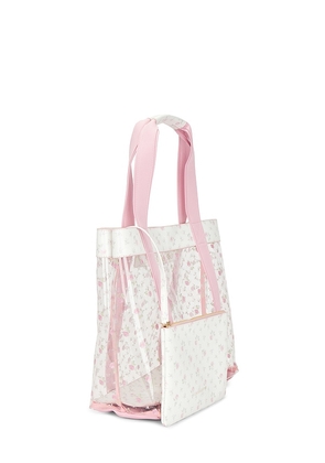 LoveShackFancy Marjorie Tote Bag in White,Pink.