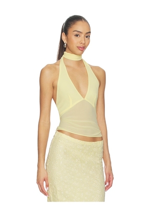 MAJORELLE Riviera Top in Lemon. Size XXS. Also in XS, S, M, L, XL.