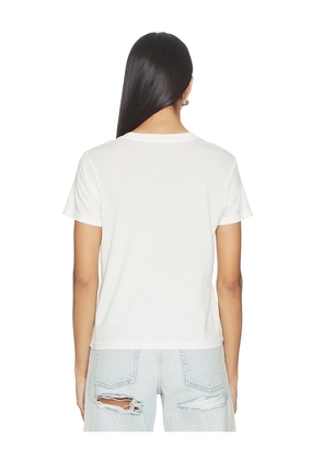 Lauren Moshi Mushroom Butterfly Baby Tee in Ivory. Size L. Also in XS, S, M, XL.