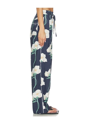 Kenzo Archive Rose Pajama Pant in Navy. Size 34. Also in 36, 38, 40.