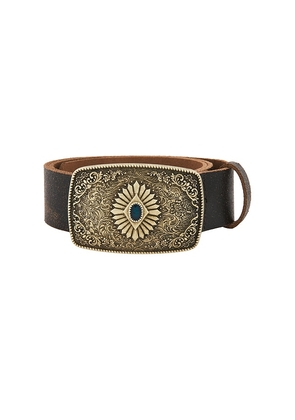 LAMARQUE Metal Buckle Leather Belt in Brown. Size L. Also in XS, S, M.